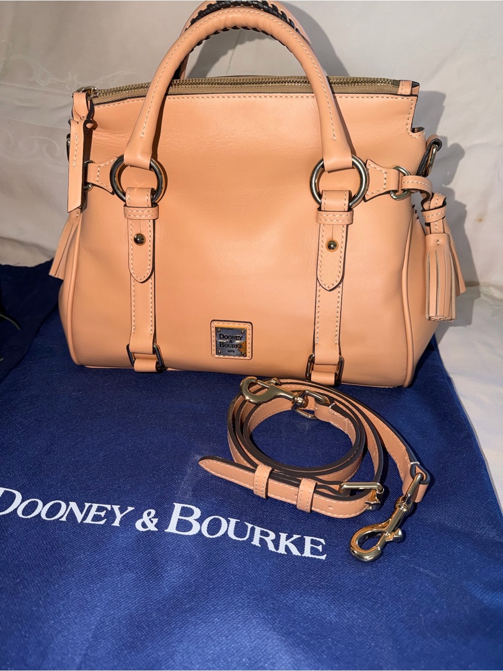 Dooney & Bourke ApLeather Satchel with Removable Strap